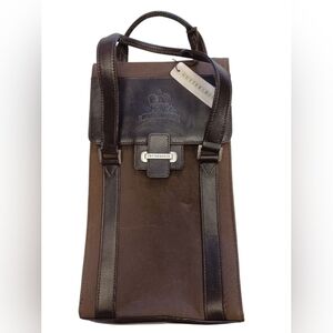 CUTTER & BUCK Brown Leather Wine Bag NWT
